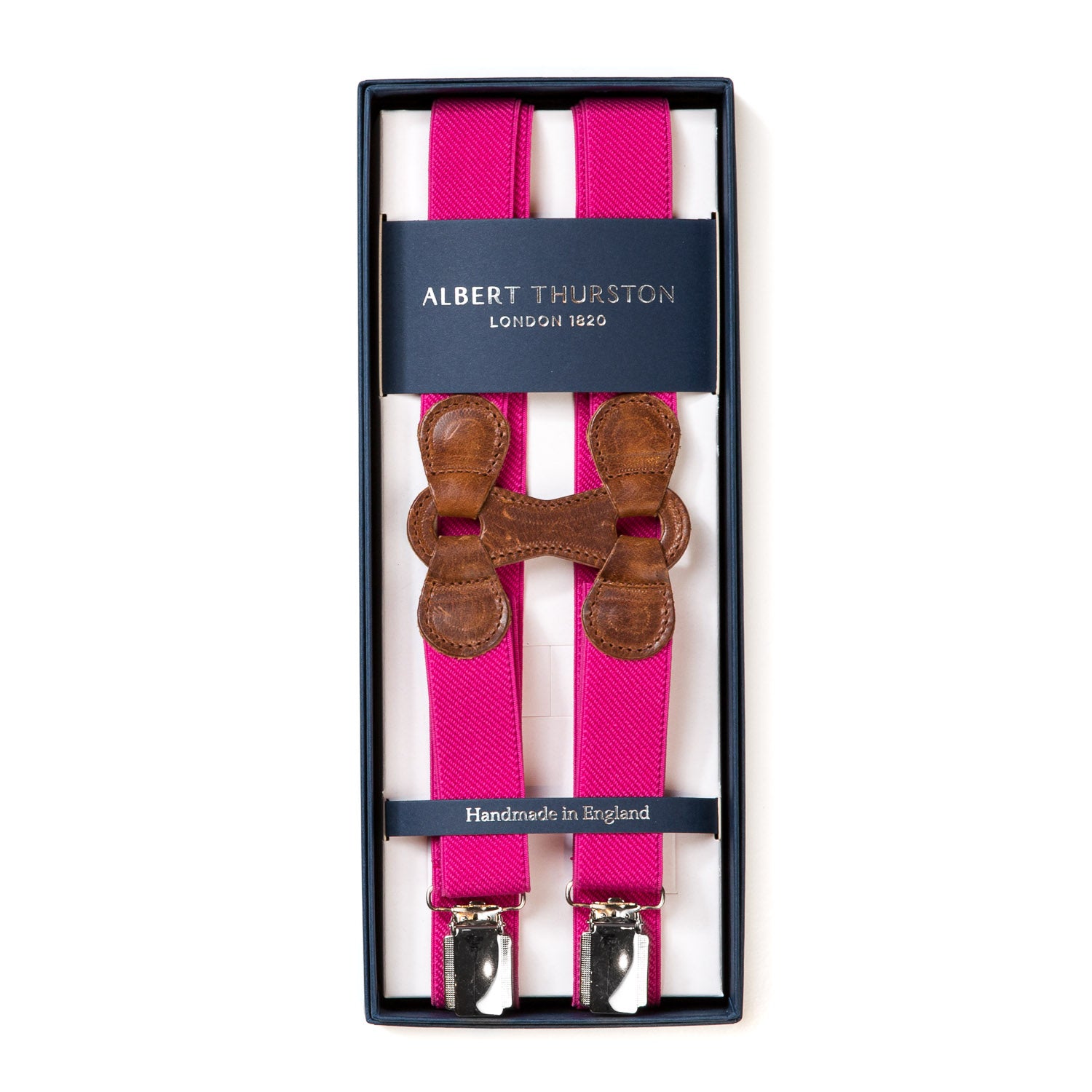 Pink Elastic Clip-On Suspenders "Infinity"